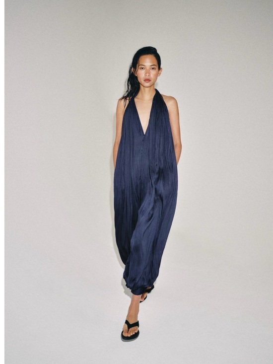 Zara Pants - Deep Navy Halter Jumpsuit